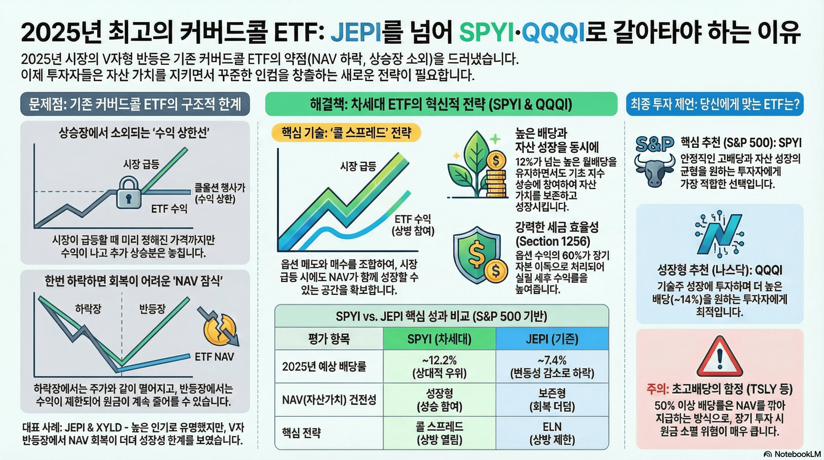 최고의 커버드콜 ETF는? 차세대 커버드콜 ETF 심층 분석: NAV 보존과 토탈 리턴 최적화