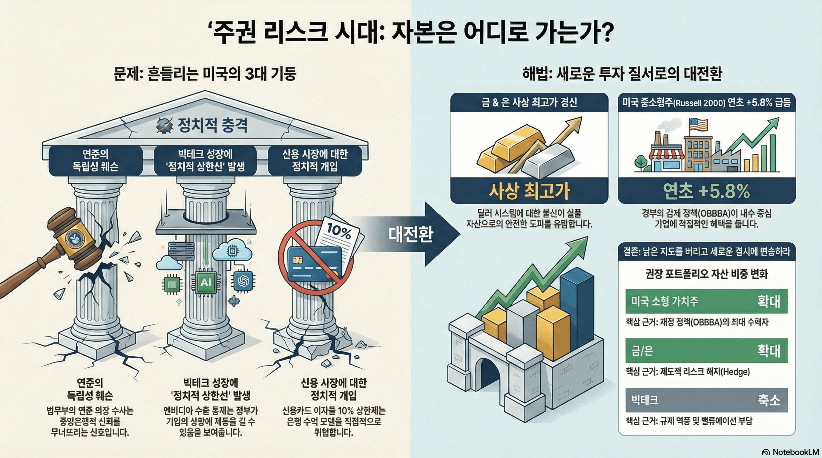 [일간 리포트]주권의 할인과 자본의 대이동: 왜 빅테크를 팔고 금과 중소형주를 사는가? (2026.01.15)
