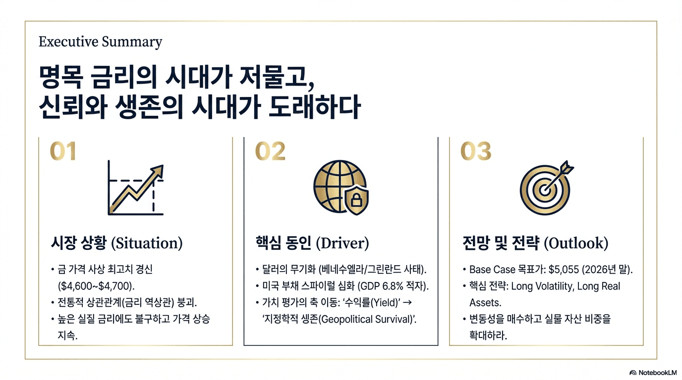 [특별 리포트]2026년 금 시장 전망: 트럼프 관세, 지정학적 위기, 그리고 $5,000 시나리오(2026.01.22)