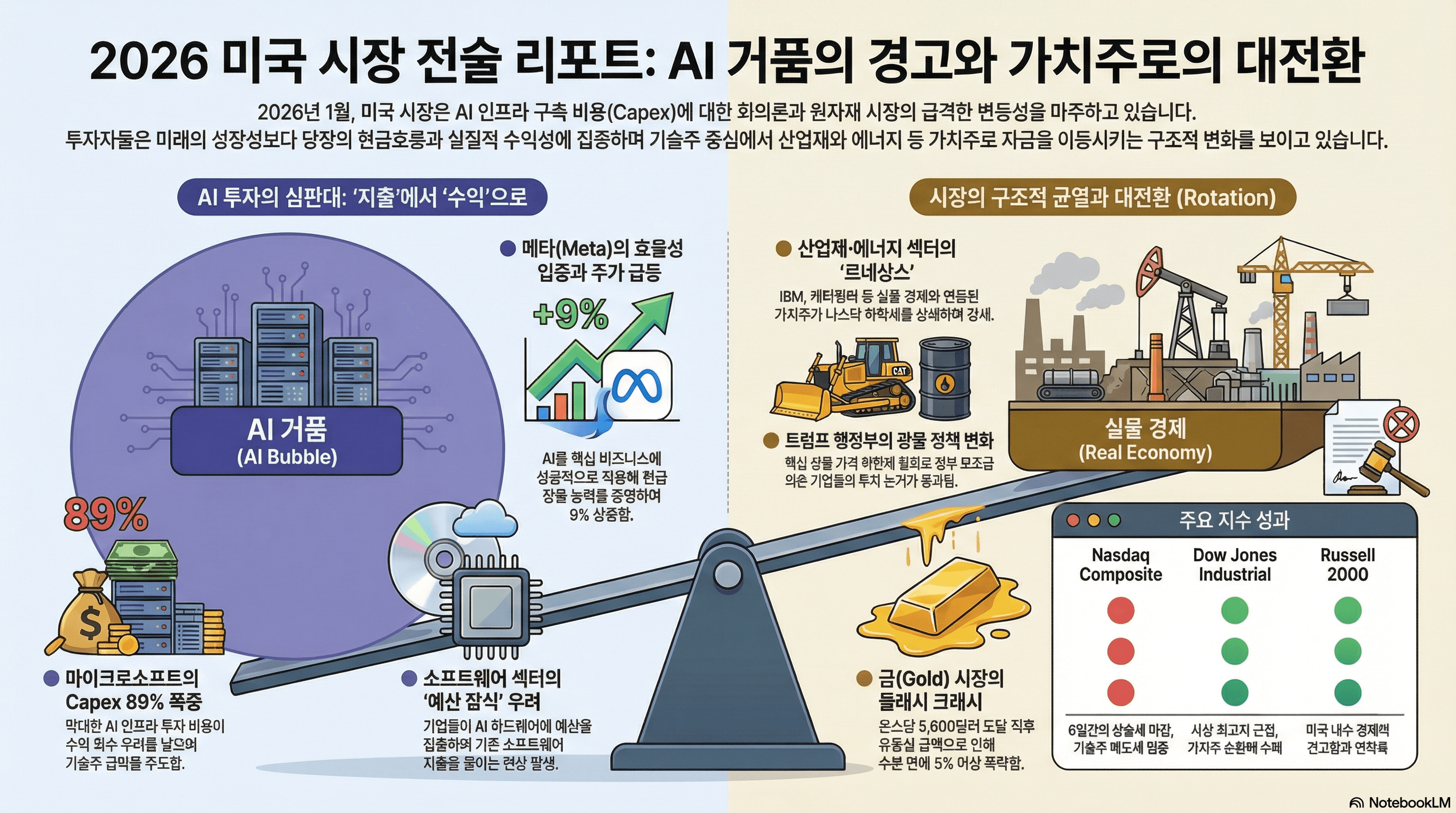 [일간 리포트] MSFT 쇼크와 금(Gold) 플래시 크래시, AI 투자의 두 얼굴과 연준의 선택(2026.01.30)