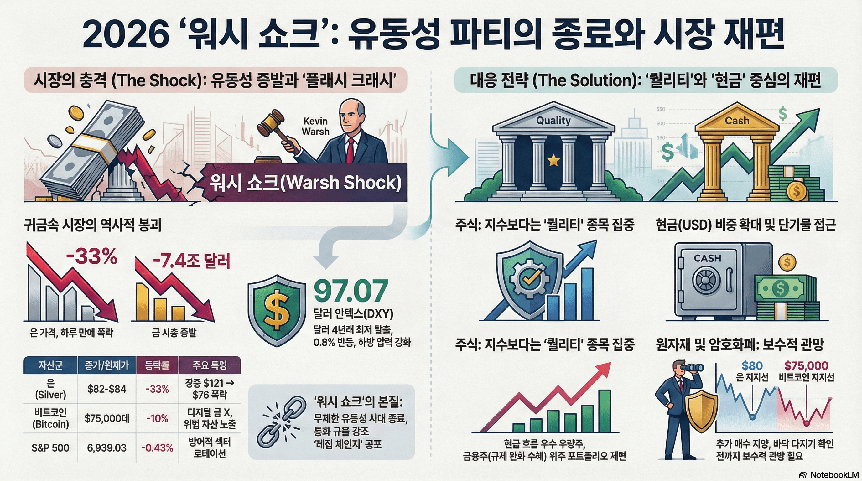 [일간 리포트]케빈 워시 연준 의장 지명과 은(Silver) 33% 대폭락: 미국 증시 전망(2026.02.02)