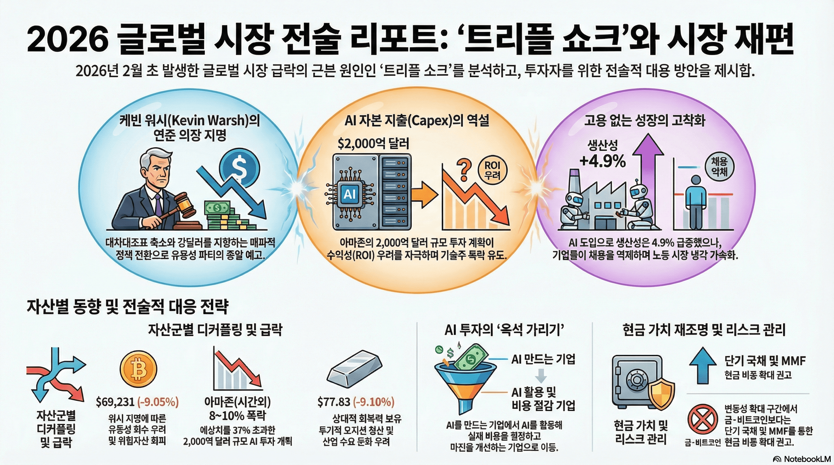 [일간 리포트] 비트코인 7만 달러 붕괴와 AI 수익성 의구심: 2월 증시 대응 전략(2026.02.06)