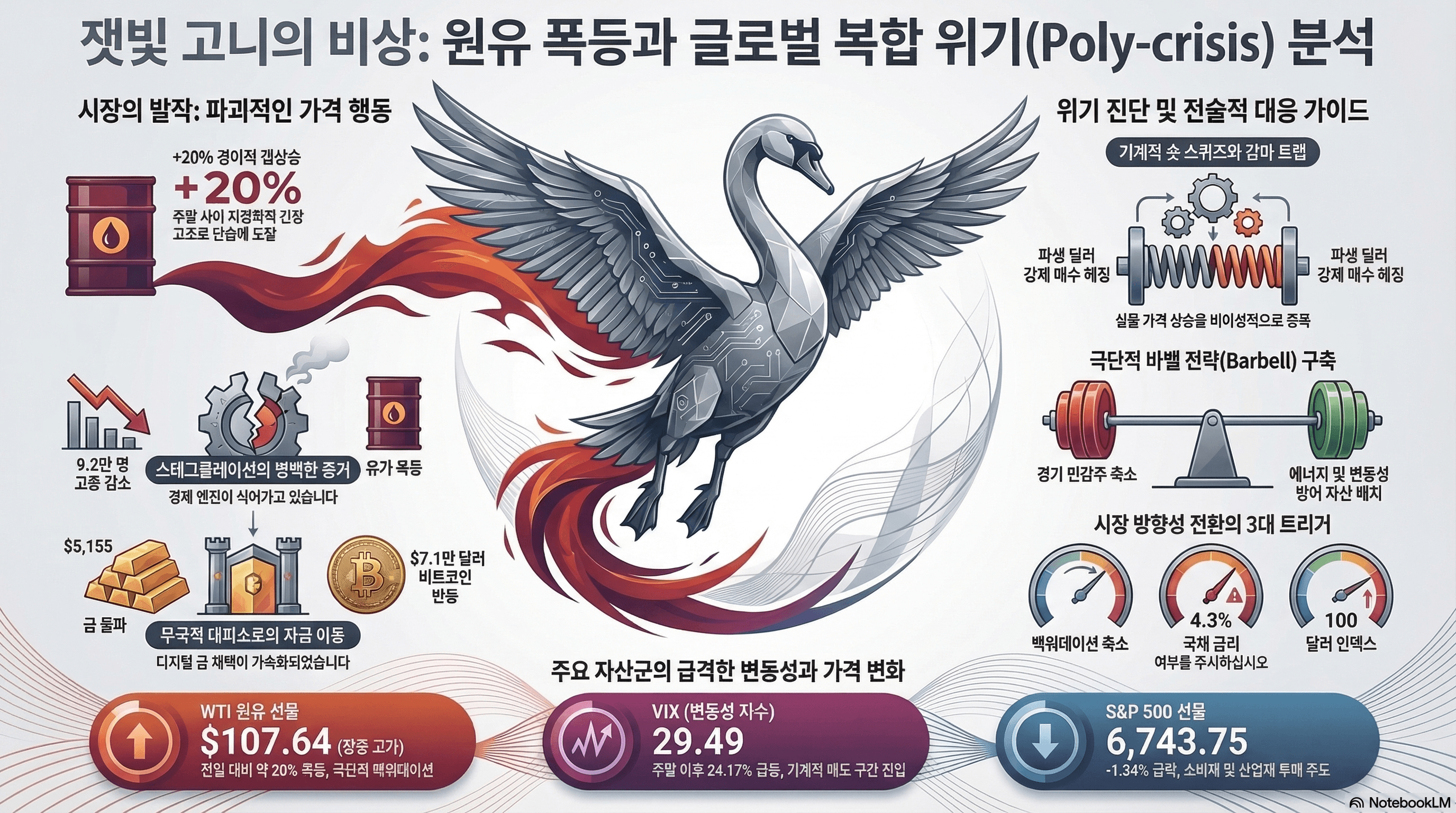 잿빛 고니의 비상: 유가 $100 돌파와 1970년대식 스태그플레이션의 귀환