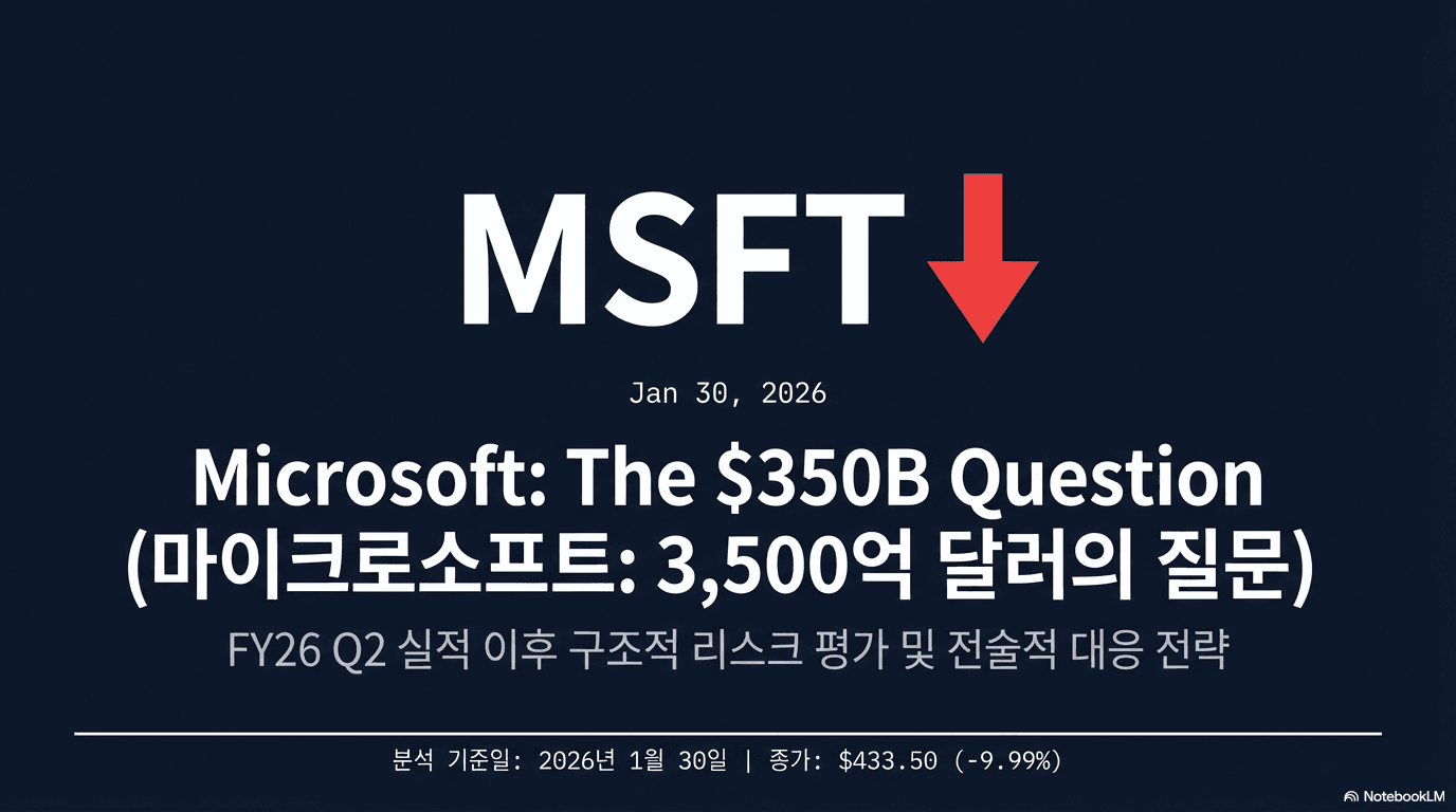 Microsoft (MSFT) FY26 Q2 심층 분석: AI Capex 리스크와 구조적 재평가(2026.01.30)